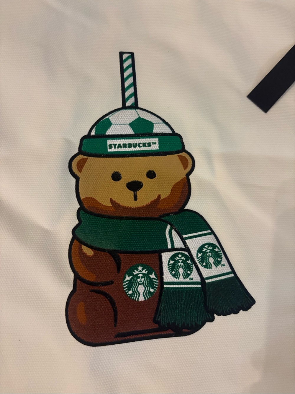 Starbucks Bearista Bear Soccer Tote, NWT - Picture 2 of 7